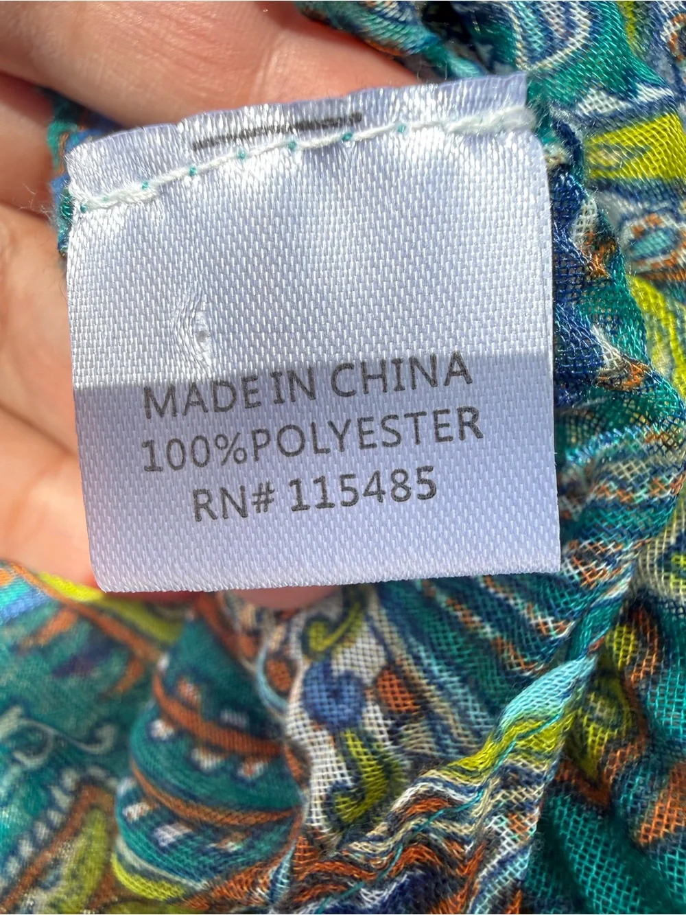 Teal Paisley one Size Scarf EUC